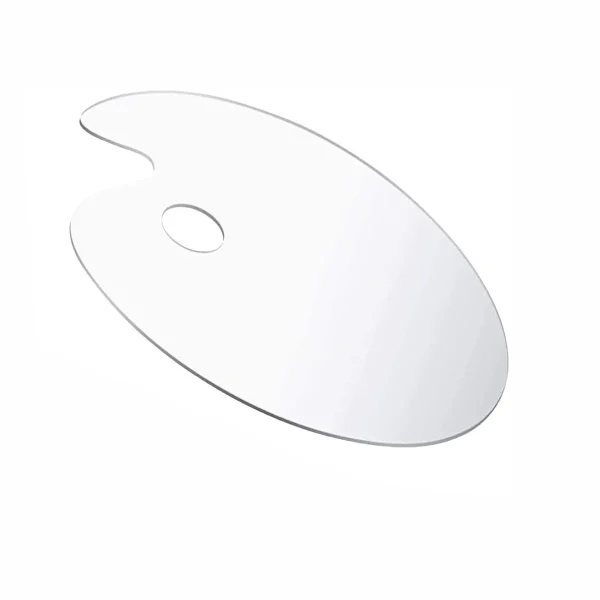 Transparent Paint Palette Flat Oval Shape
