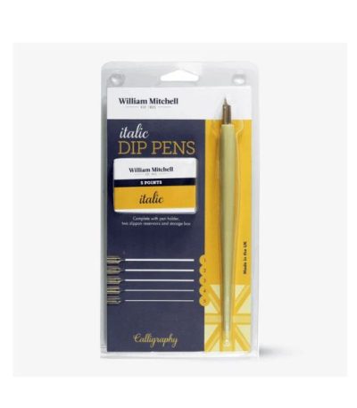 William Mitchell Calligraphy Italic Dip Pen 5 Nibs & Holder