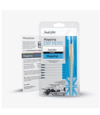 William Mitchell Joseph Gillott Mapping Calligraphy Nibs Set