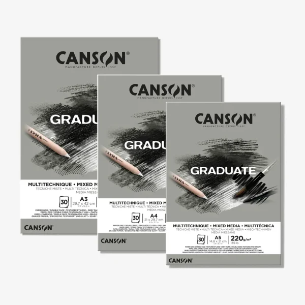 Canson Graduate Mixed Media Pad Grey 220 gsm