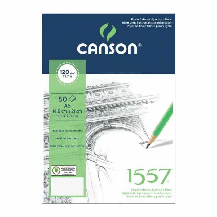 Canson Sketch Pad 1557 160gsm 20 Sheets A3 Canson Sketch Pad 1557 160gsm 20 Sheets A3