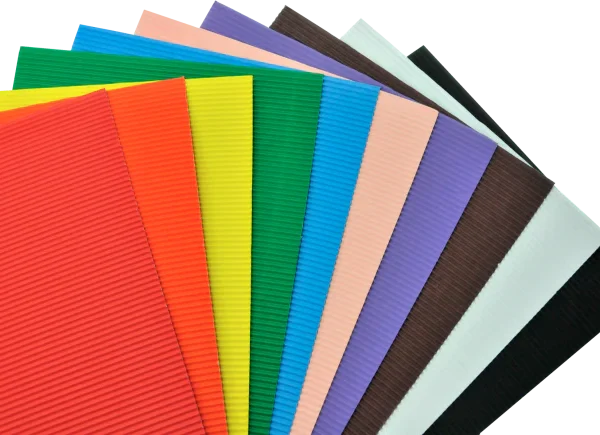 Corrugated Craft Paper Mixed Color Sheets A4 Size Pack of 10