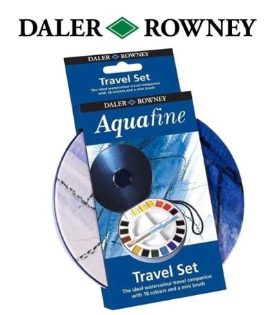 Daler Rowney Aquafine Watercolor Travel Tin Set of 18