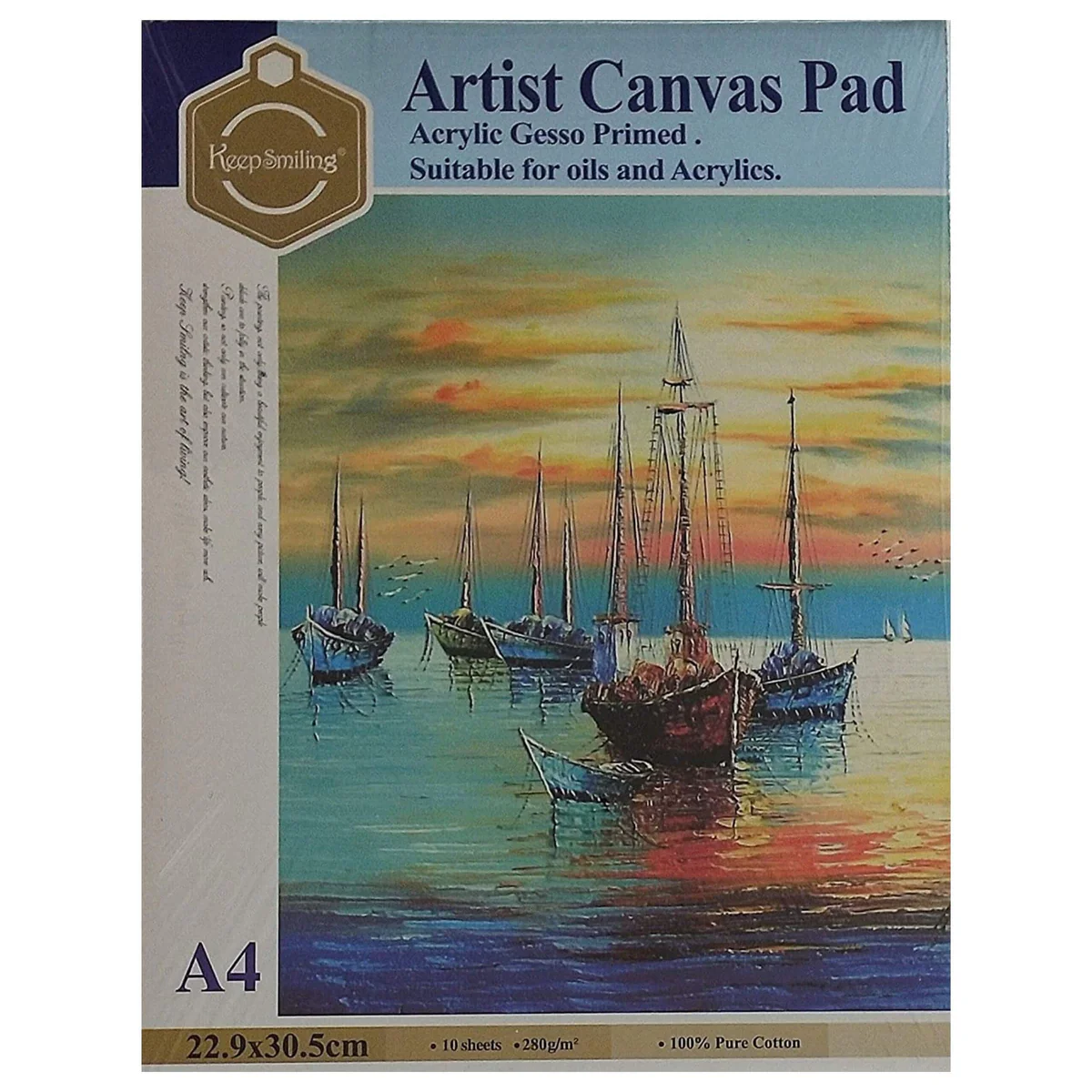 Keep Smiling Artist Canvas Pad A4 Keep Smiling Artist Canvas Pad