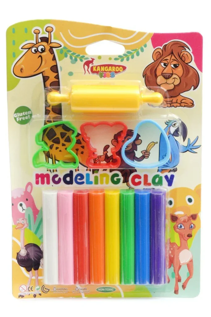 Kids Art Modeling Clay Kit, Non Toxic, Reusable, No Dry, Creativity, Fun Clay