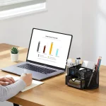 The Metal Mesh Desk Organizer 9 Compartment With Drawer is a versatile and efficient solution for keeping your desk neat and clutter-free. Crafted from high-quality metal mesh, it offers durability, ventilation, and a sleek professional look suitable for offices, study rooms, and home workspaces. Featuring 9 spacious compartments, this desk organizer allows easy sorting of pens, pencils, markers, scissors, notepads, and other stationery items. The built-in drawer provides additional hidden storage for small accessories such as clips, erasers, USB drives, and sticky notes. Designed to save space while maximizing organization, this metal mesh desk organizer improves productivity and keeps your essentials within reach. ⭐ Key Features: 9-compartment metal mesh desk organizer Built-in drawer for extra storage Durable and rust-resistant construction Ideal for stationery, office & study supplies Compact, space-saving design Upgrade your desk setup with the Metal Mesh Desk Organizer 9 Compartment With Drawer — a practical, stylish, and reliable organization solution. 🔍 Focus Keywords