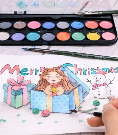 Mont Marte Signature Metallic Watercolor Paint Set 17 Pcs