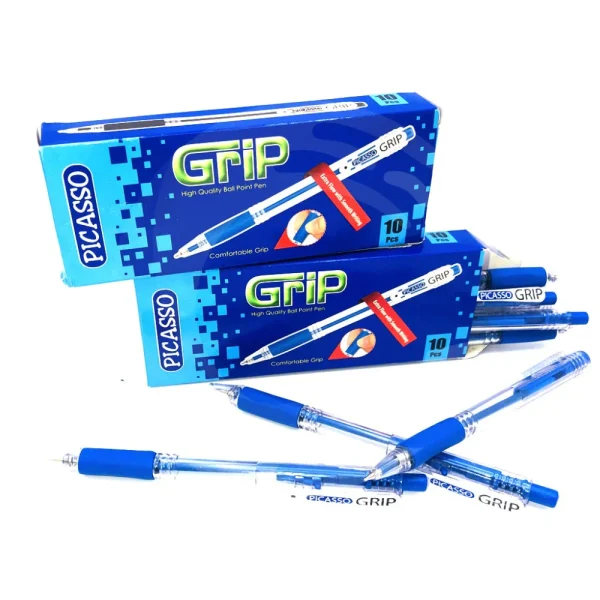 PICASSO Grip High Quality Ball Point Pen Blue 10PC Pack