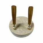Pen Holder Marble Gol - Cream -4x4