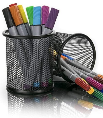 Pen Stand and Stationery Holder Metal Mesh Round