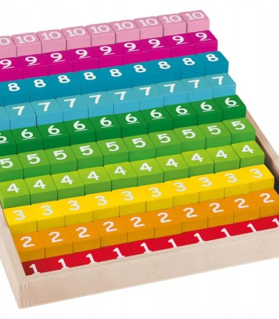 Playtive Wooden Set of Montessori Rainbow Calculation Box 101pcs