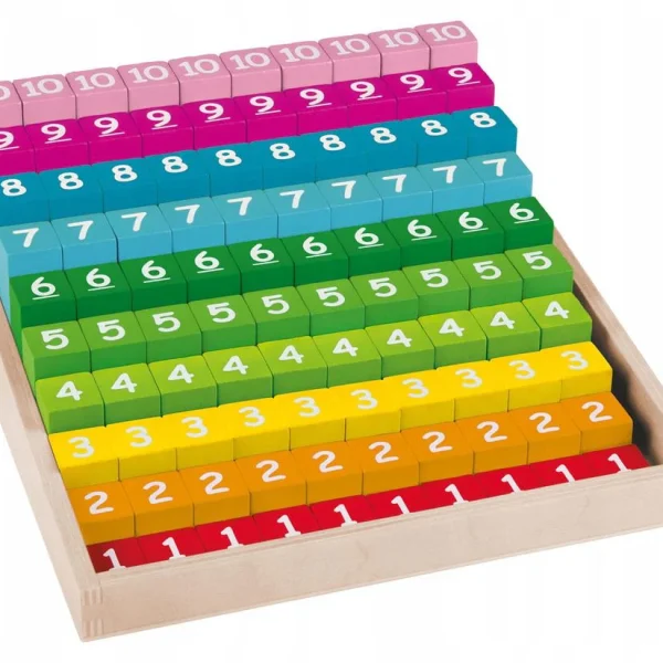 Playtive Wooden Set of Montessori Rainbow Calculation Box 101pcs