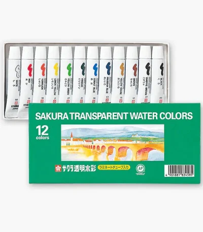 Sakura Transparent Watercolors Tubes Set Of 12