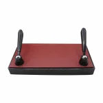 Senator Rexine Leather Office Desk Organizer 7pcs Set With Watch #20(Red)