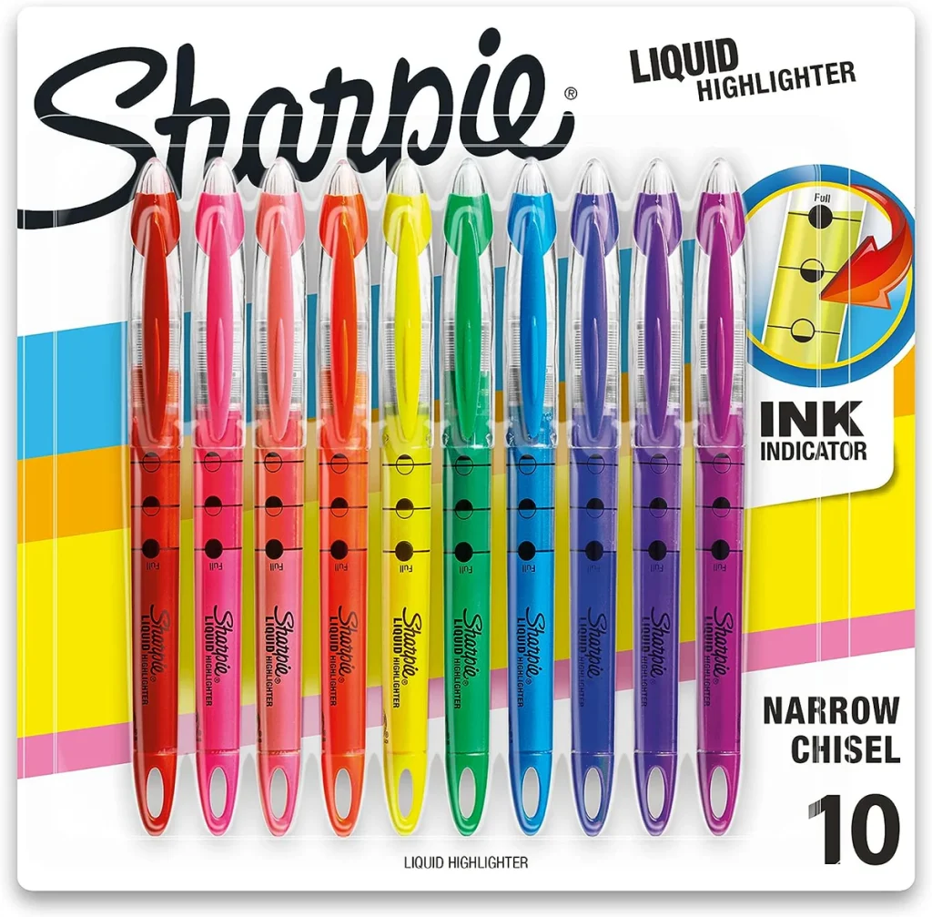 Sharpie Liquid Chisel Tip Highlighters Pack of 10