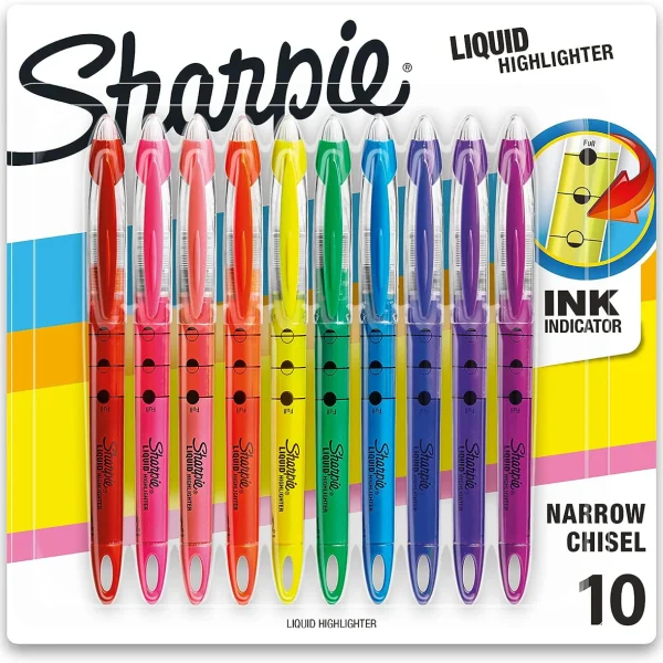 Sharpie Liquid Chisel Tip Highlighters Pack of 10