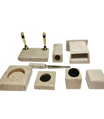 Table Set Marble 9 Pcs