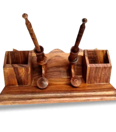 Wooden Desk Organizer Pen Holder