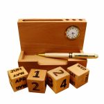 Wooden Pen Stand With Lc Calendar